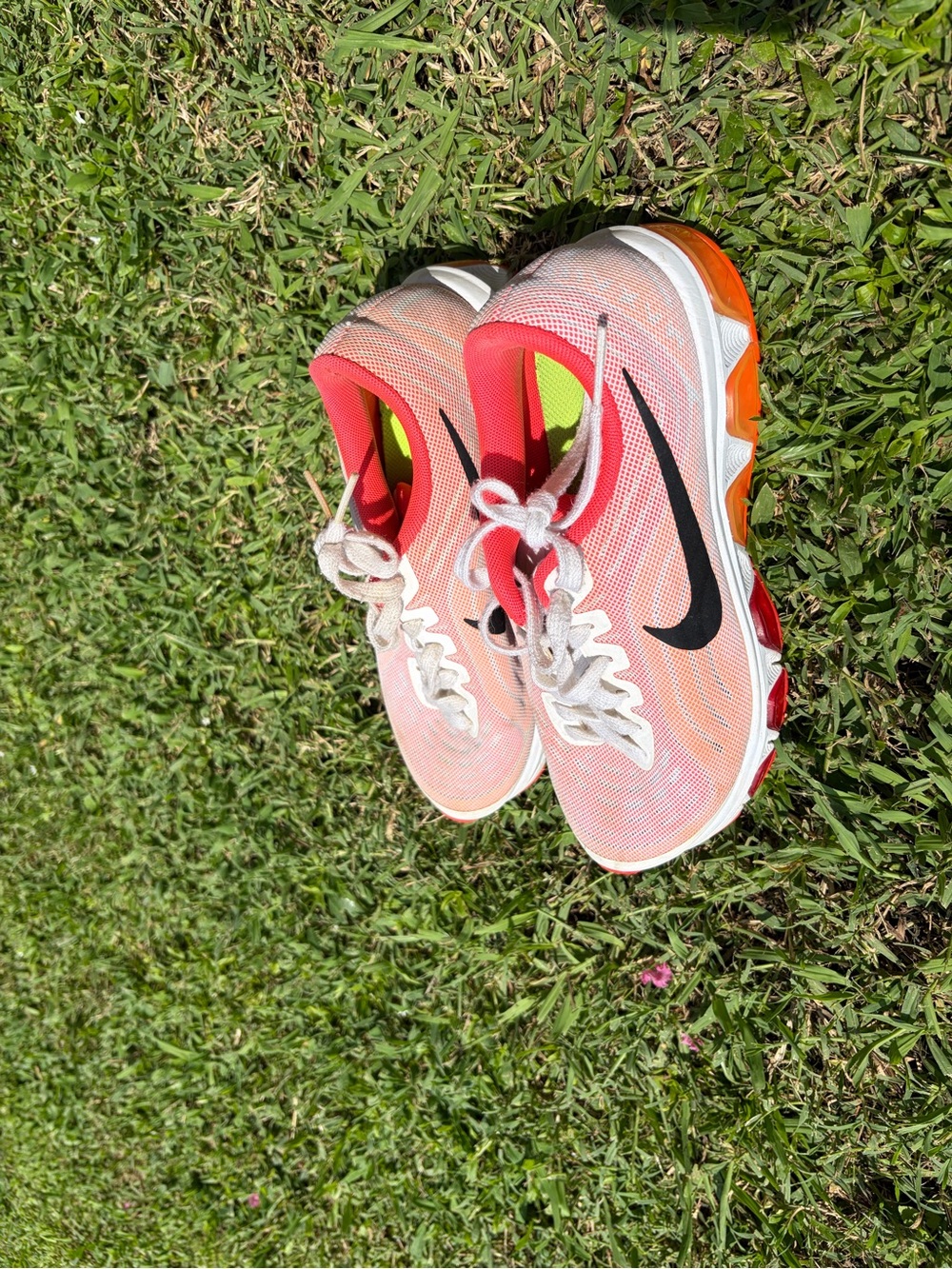 Nike Women's Coral/Orange Running Sneakers with Black Swoosh